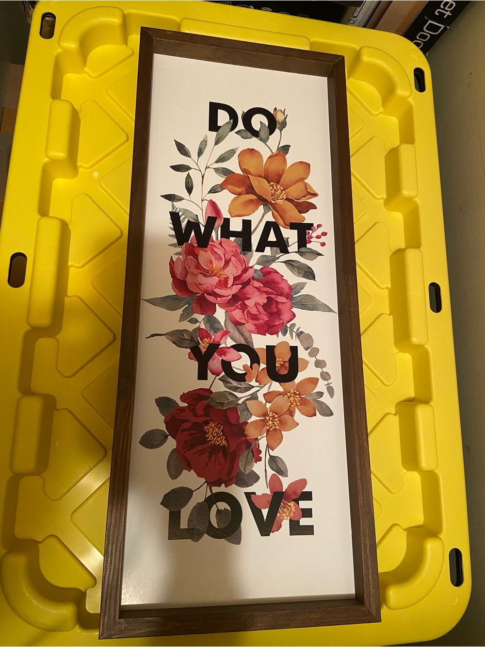 Do What You Love Floral Wall Art - Pink & Orange